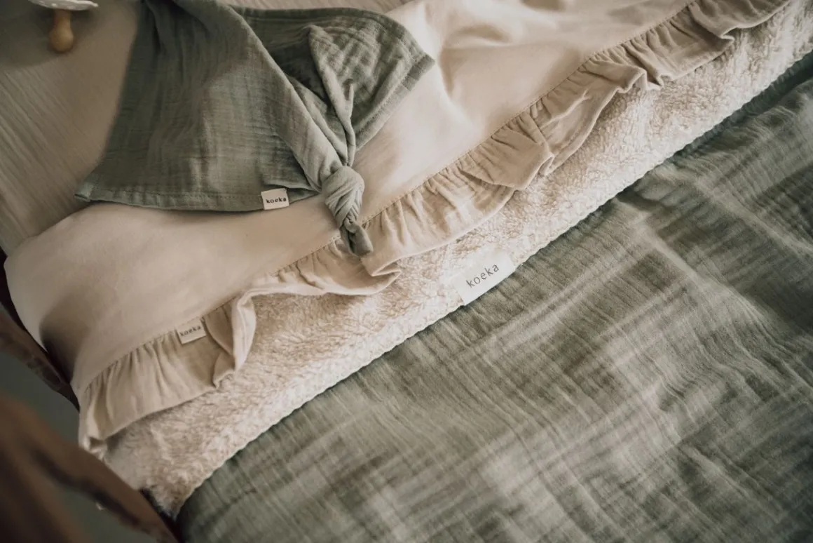 Koeka Ledikantdeken Teddy Faro Sage 100x150cm