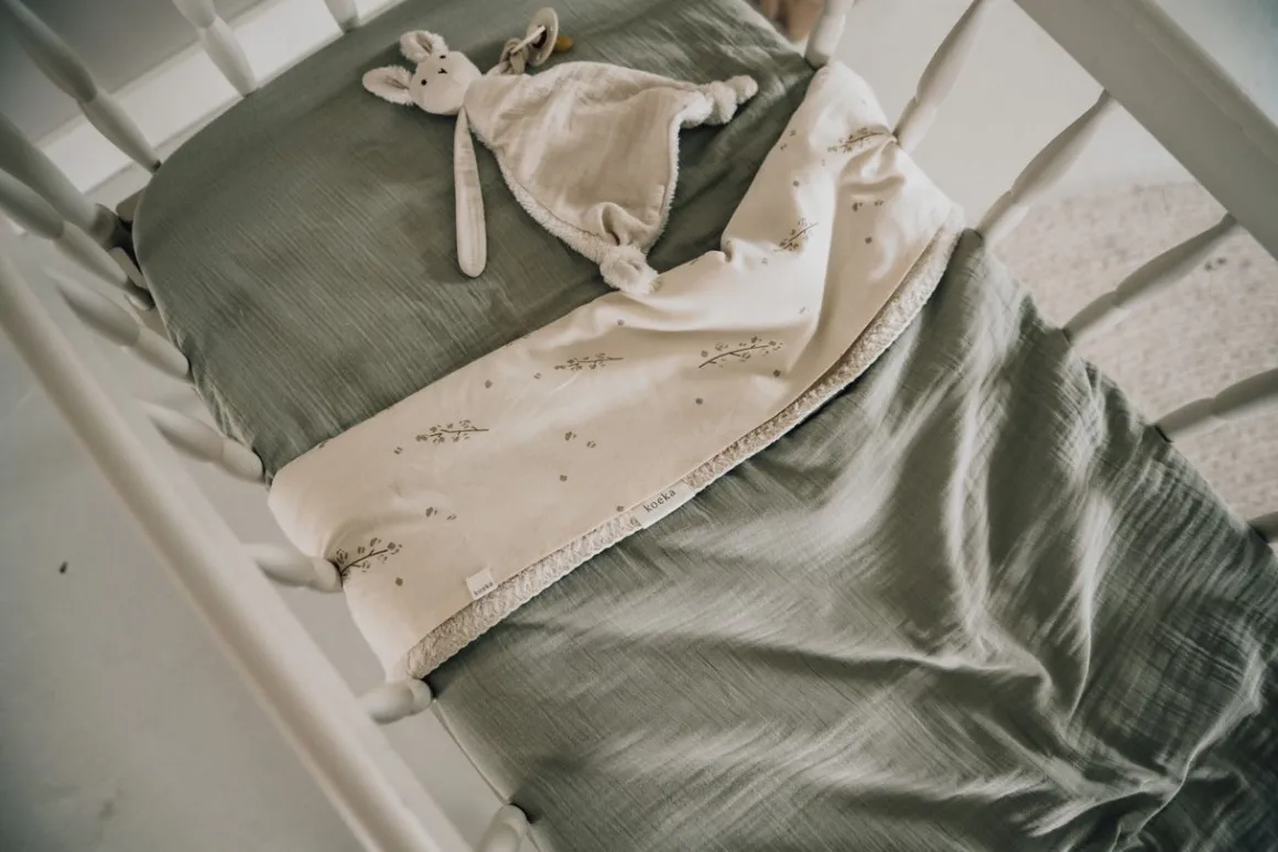 Koeka Ledikantdeken Teddy Faro Sage 100x150cm