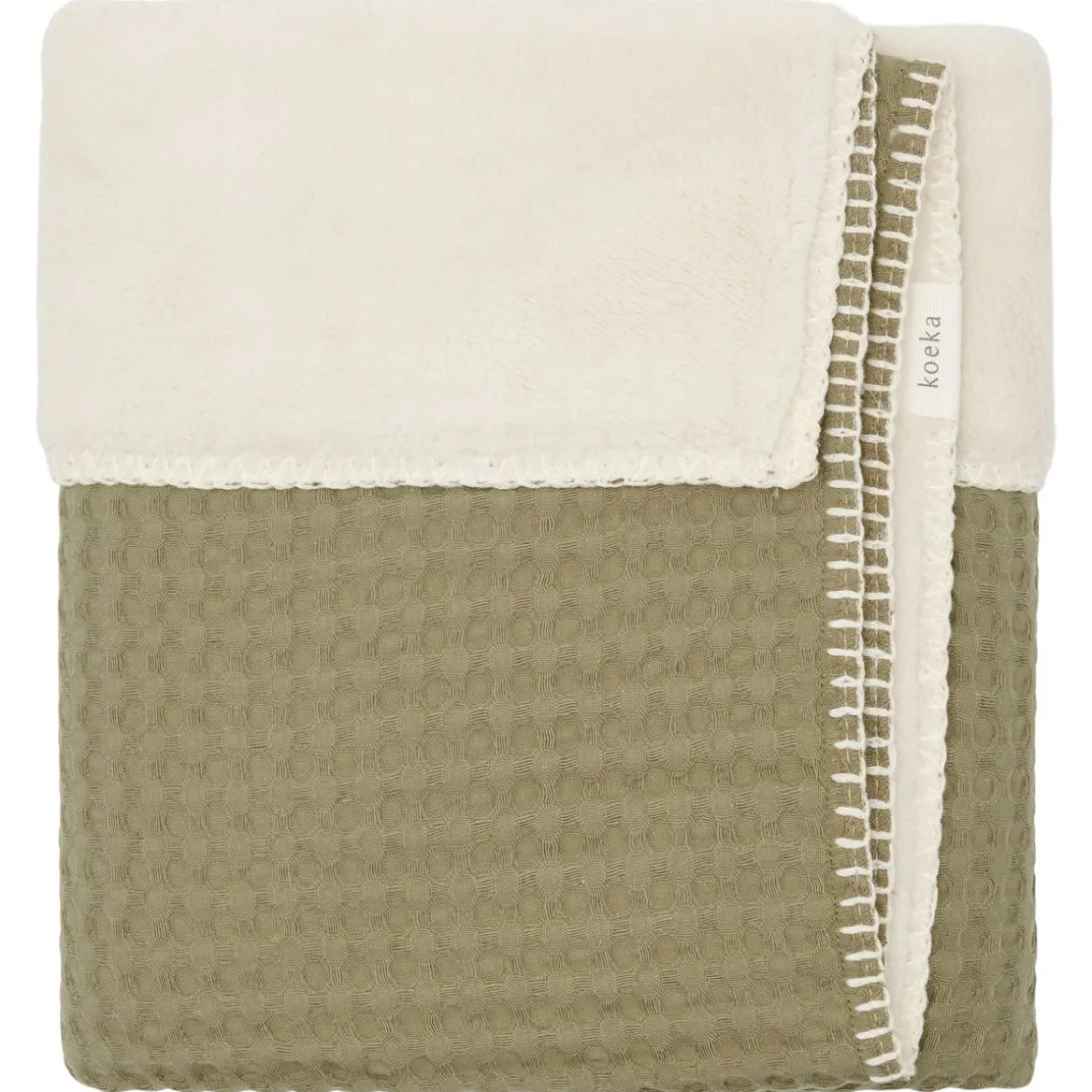Koeka Ledikantdeken Wafel/Teddy Oslo Moss 100x150