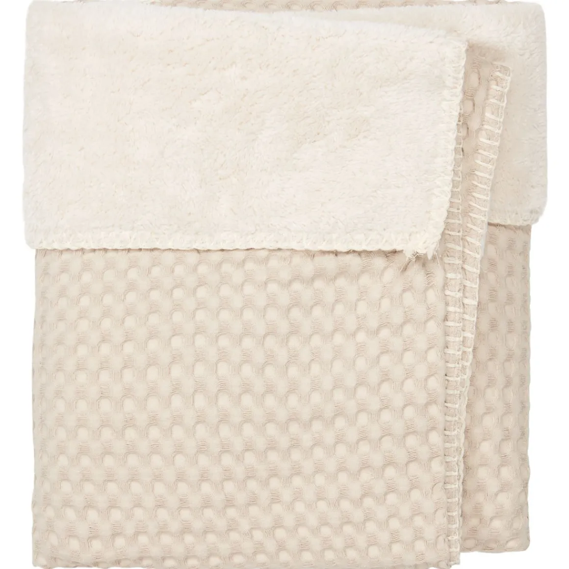 Koeka Ledikantdeken Wafel Teddy Oslo Sand/Pebble 100x150