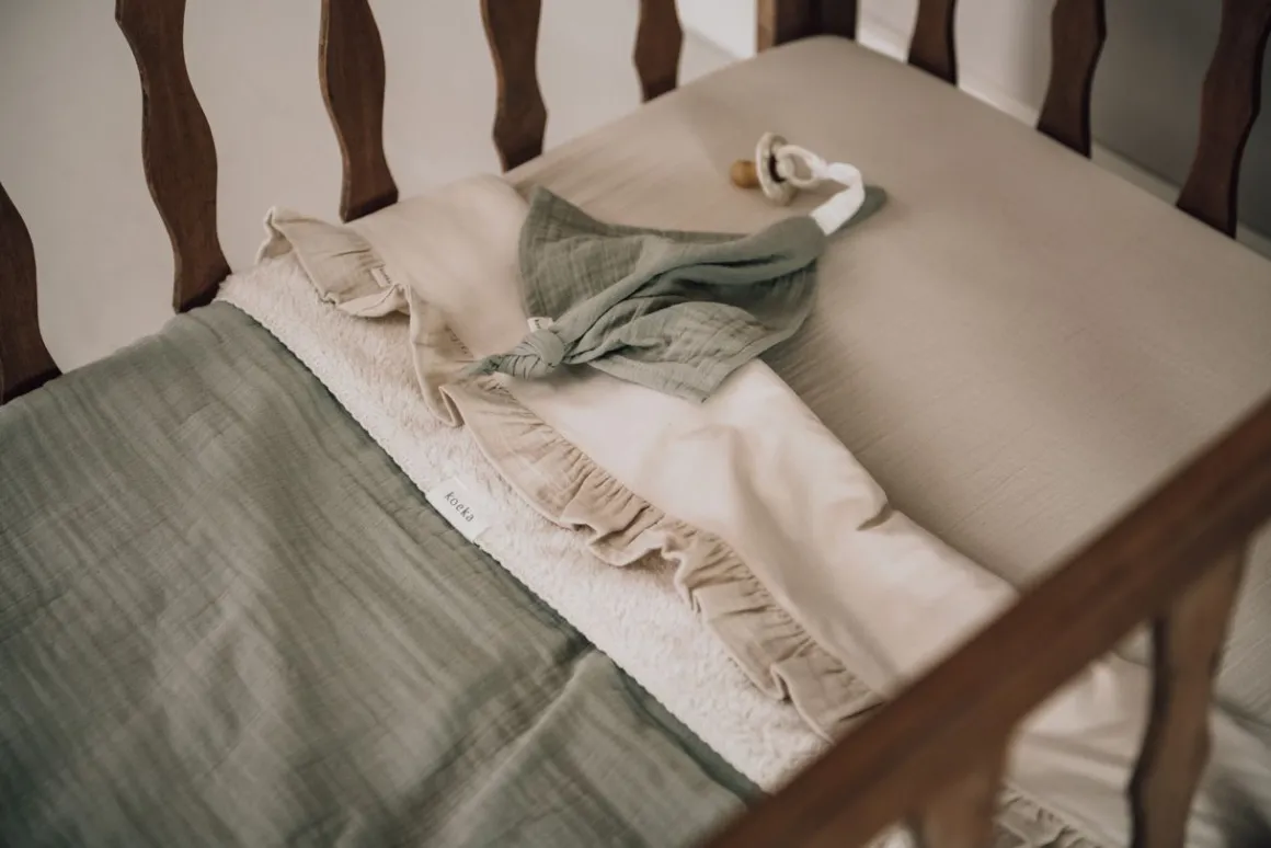 Koeka Ledikantlaken & Hoeslaken Set Ruffle Faro Warm White One Size