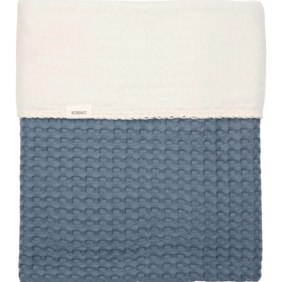 Koeka Wiegdeken Cotton Fleece Wafel Amsterdam Bluestone 100x75