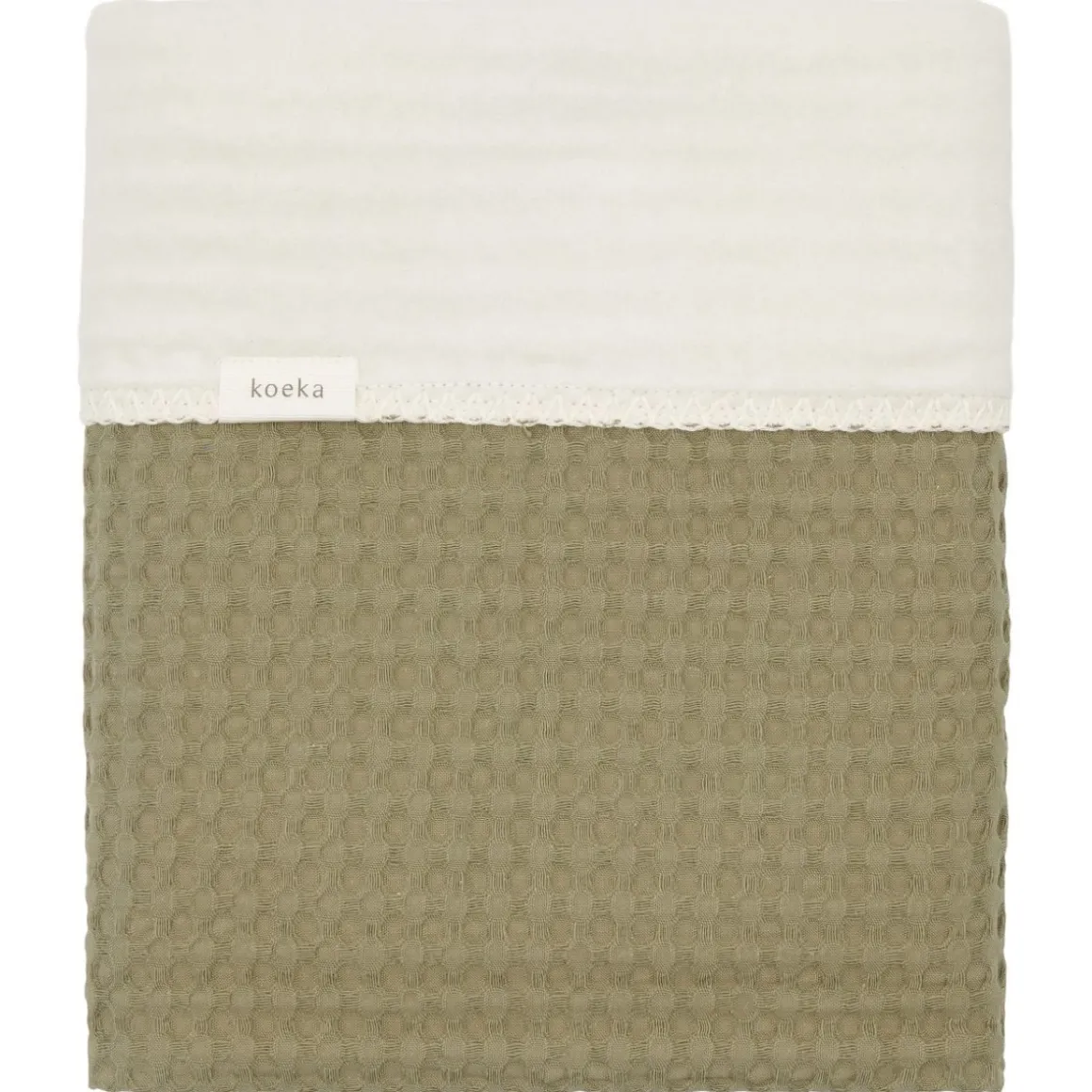 Koeka Wiegdeken Cotton Fleece Wafel Amsterdam Moss 100x75