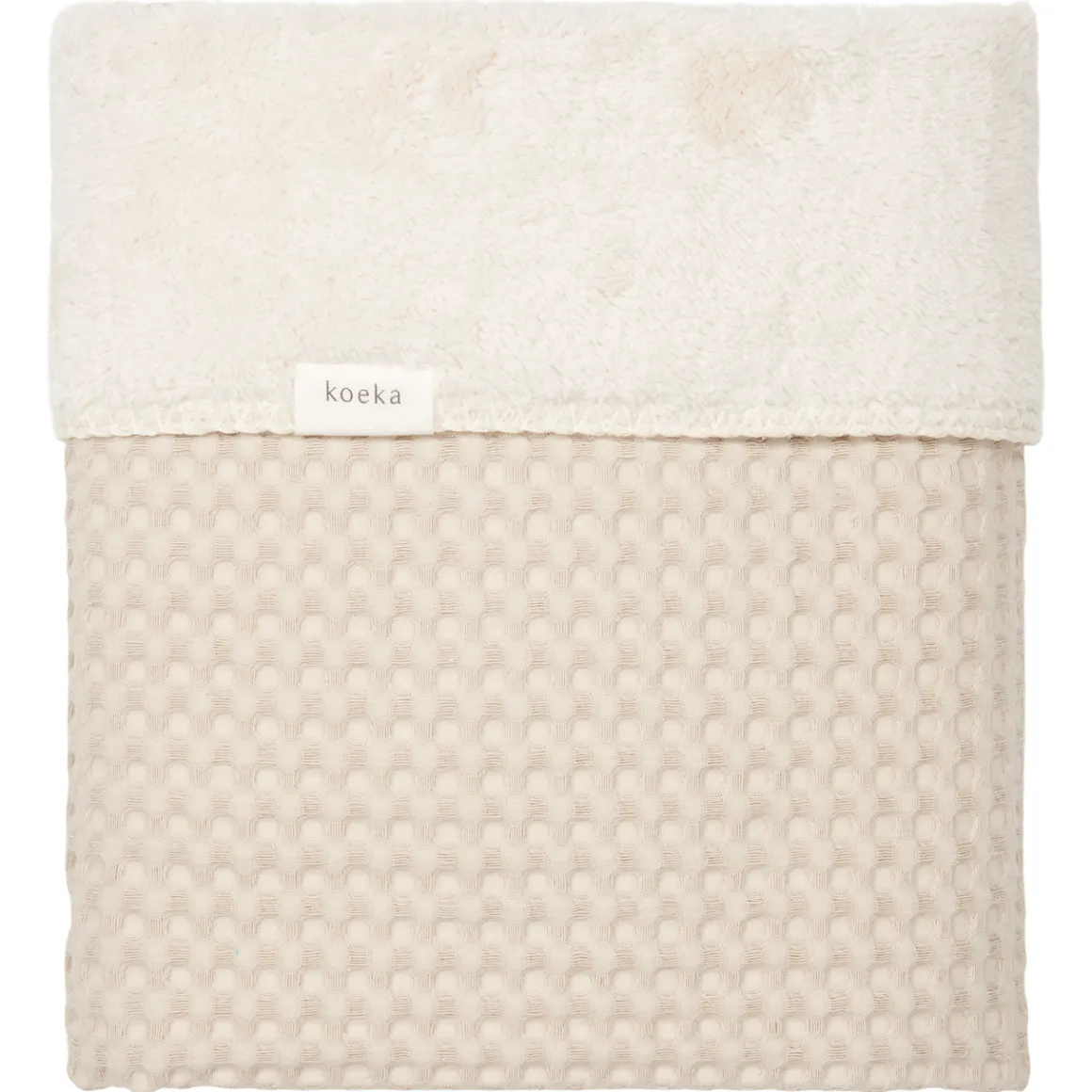 Koeka Wiegdeken Wafel Teddy Oslo Sand/Pebble 100x75