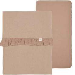 Koeka Wieglaken & Hoeslaken Set Ruffle Faro Caffe One Size