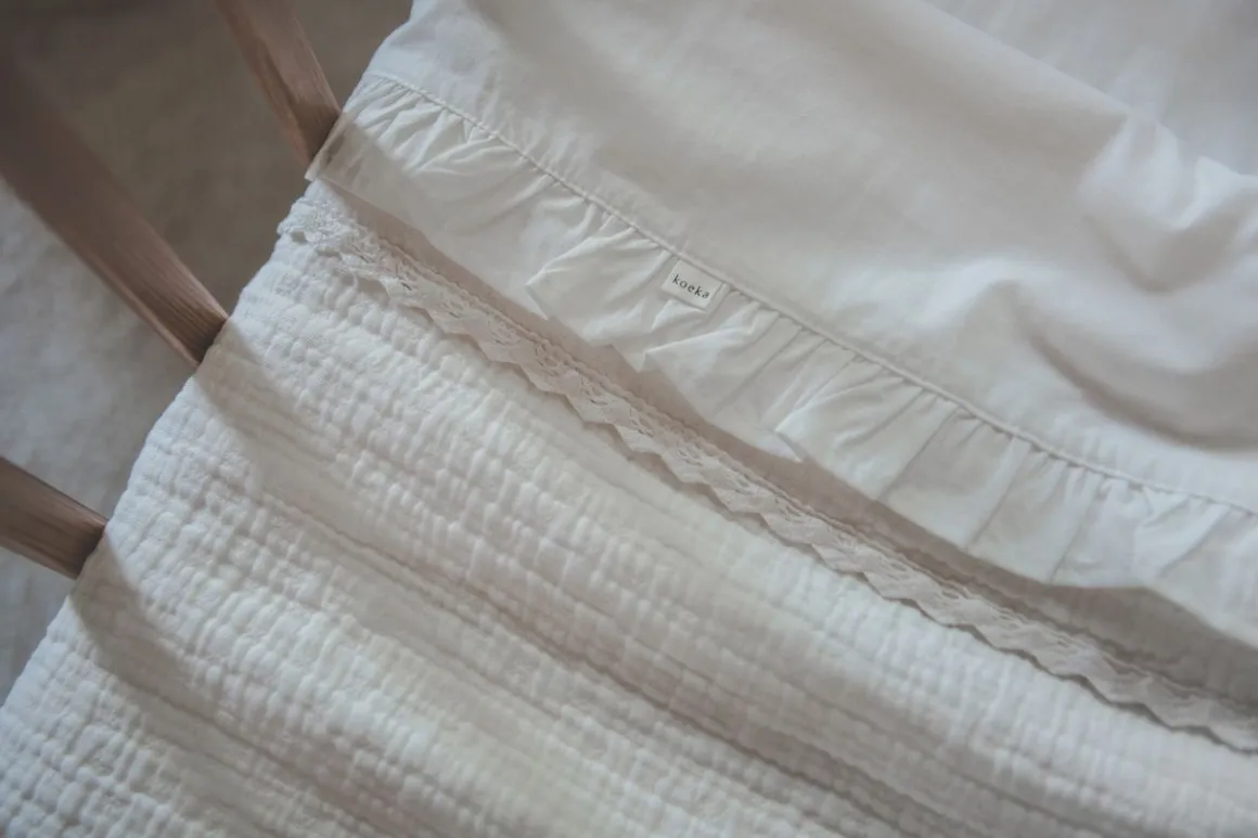 Koeka Wieglaken Ruffle Warm White 80x100 cm