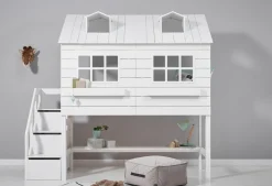 Lifetime Halfhoogslaper Hutbed Met Trapkast Lake House Wit Gelakt