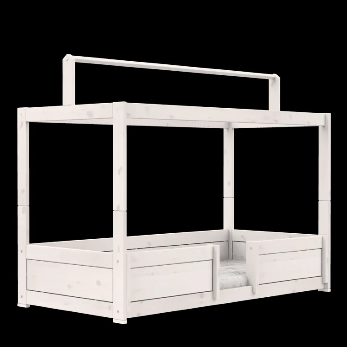 Lifetime 4-in-1 Bed met Dakframe voor Stofdak met Deluxe Lattenbodem Whitewash