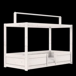 Lifetime 4-in-1 Bed met Dakframe voor Stofdak met Standaard Lattenbodem Whitewash