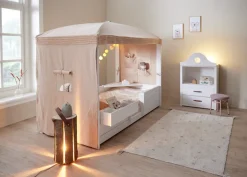 Lifetime 4-in-1 Hemelbed met Standaard Lattenbodem Whitewash