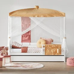 Lifetime Original Eenpersoonshemelbed met Deluxe Lattenbodem Wit