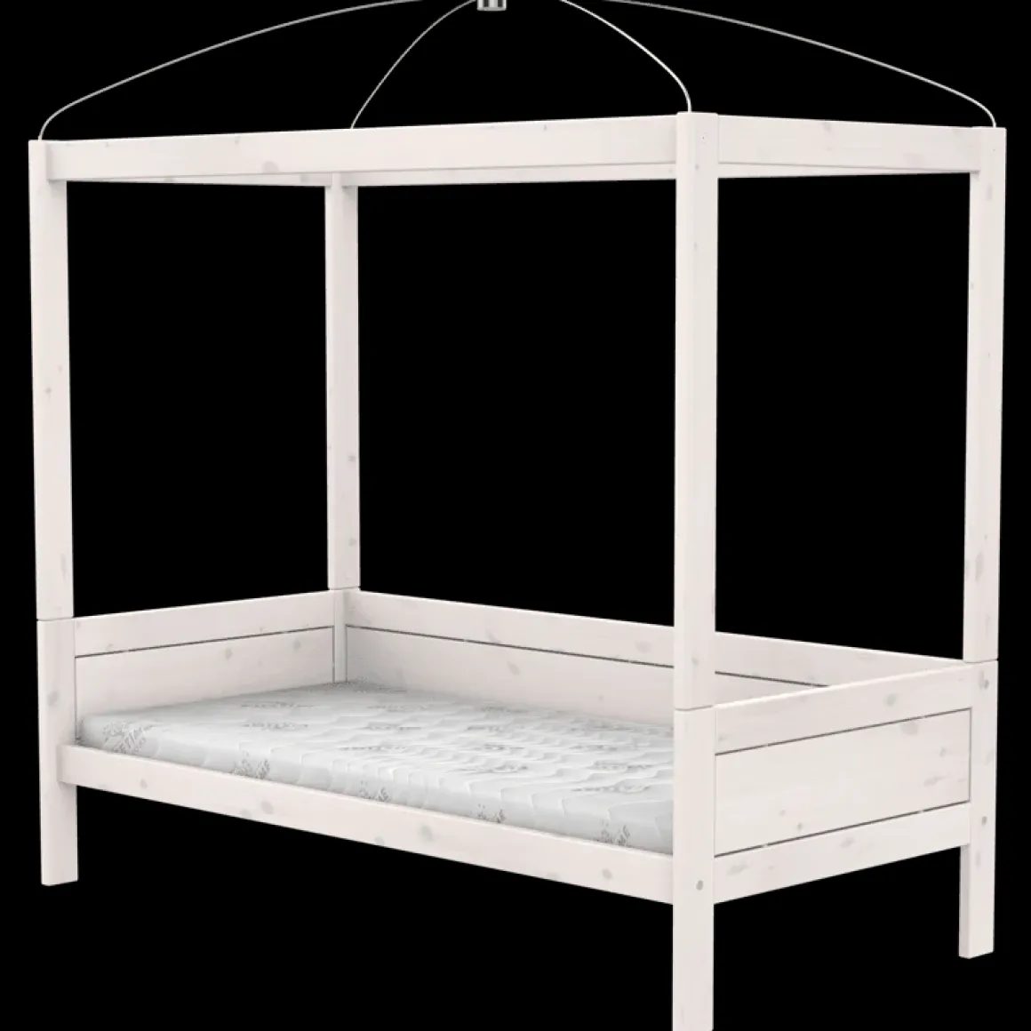 Lifetime Original Eenpersoonshemelbed met Deluxe Lattenbodem Whitewash