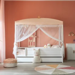 Lifetime Original Eenpersoonshemelbed met Deluxe Lattenbodem Whitewash