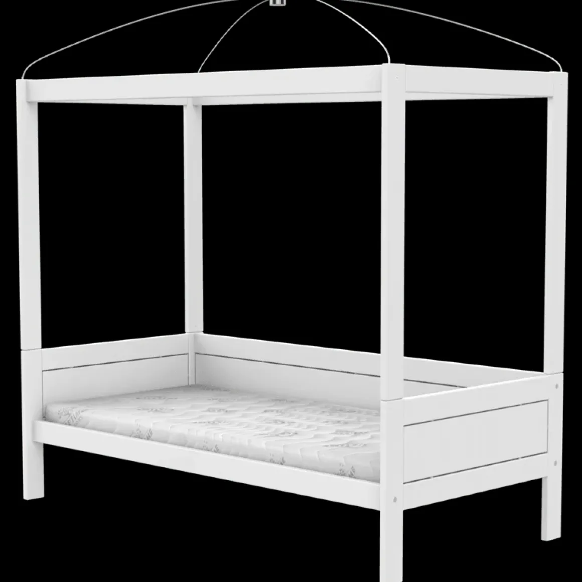 Lifetime Original Eenpersoonshemelbed met Standaard Lattenbodem Wit