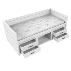 Lifetime Original Kajuitbed met Opberging met Deluxe Lattenbodem Wit