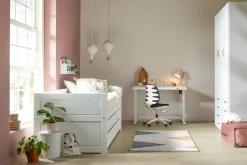 Lifetime Original Kajuitbed met Logeerbed en Bedlade met Standaard Lattenbodem Whitewash