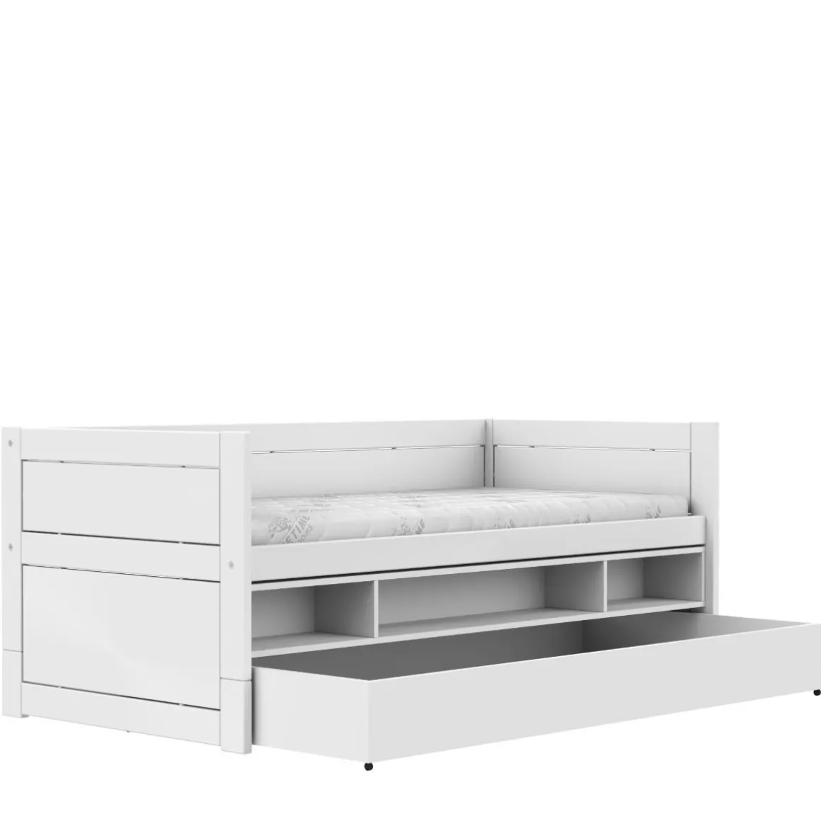 Lifetime Original Kajuitbed met Bedlade en Opbergbox met Standaard Lattenbodem Wit