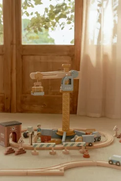 Little Dutch Kraan Set met Treinbaan