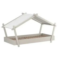 Lodge Bed 90x200 cm Lichtgrijs