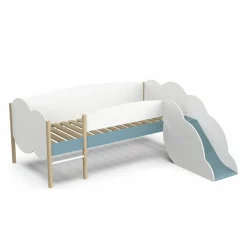 Longane Bed & Glijbaan Mat Wit/Blauw