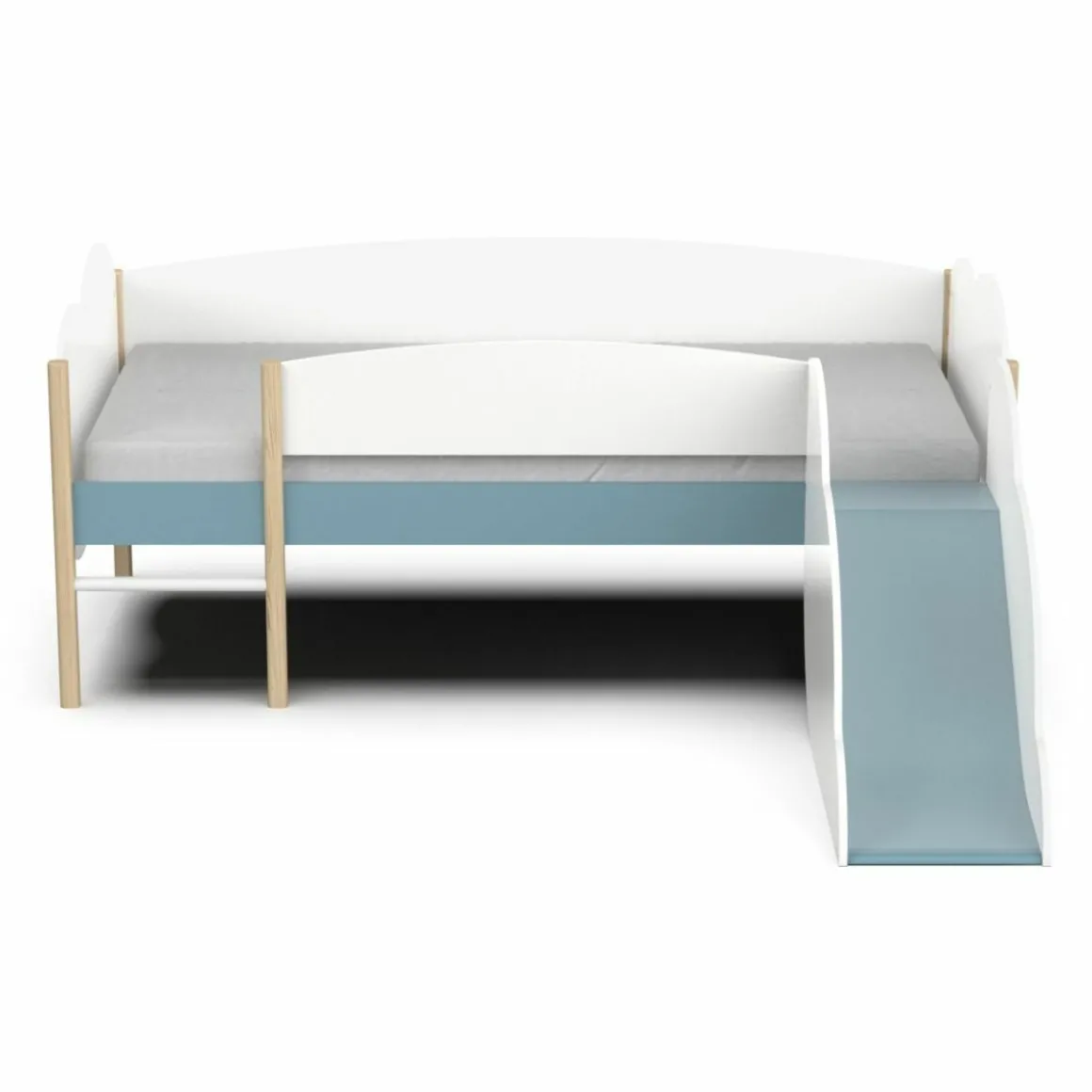 Longane Bed & Glijbaan Mat Wit/Blauw