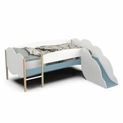 Longane Bed & Glijbaan Mat Wit/Blauw