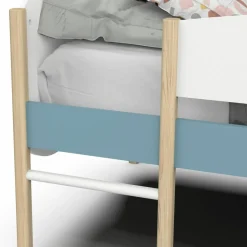 Longane Bed & Glijbaan Mat Wit/Blauw