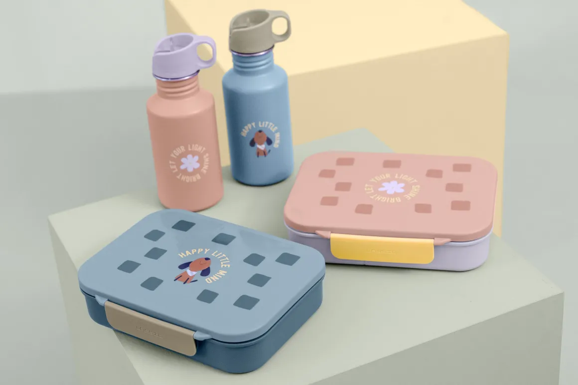 Lässig Bottle Stainless Steel Pattern Party Blue/Green