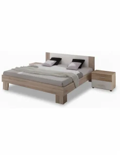 Martina Bed 160x200 + Nachtkastje Eiken Wit