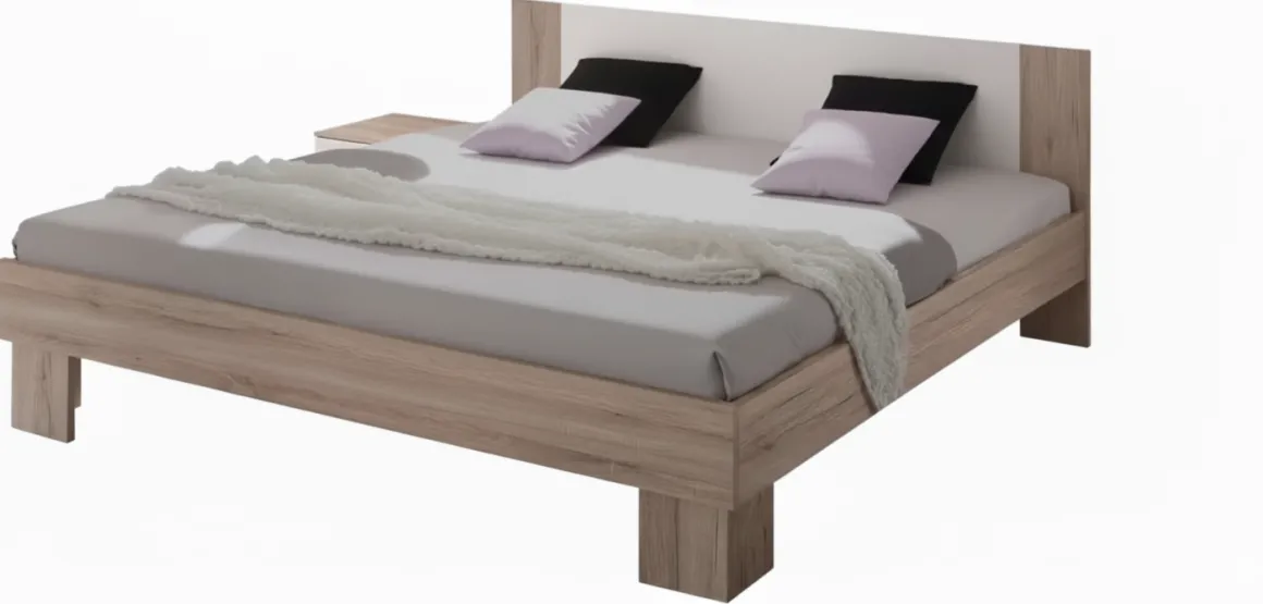 Martina Bed 160x200 + Nachtkastje Eiken Wit