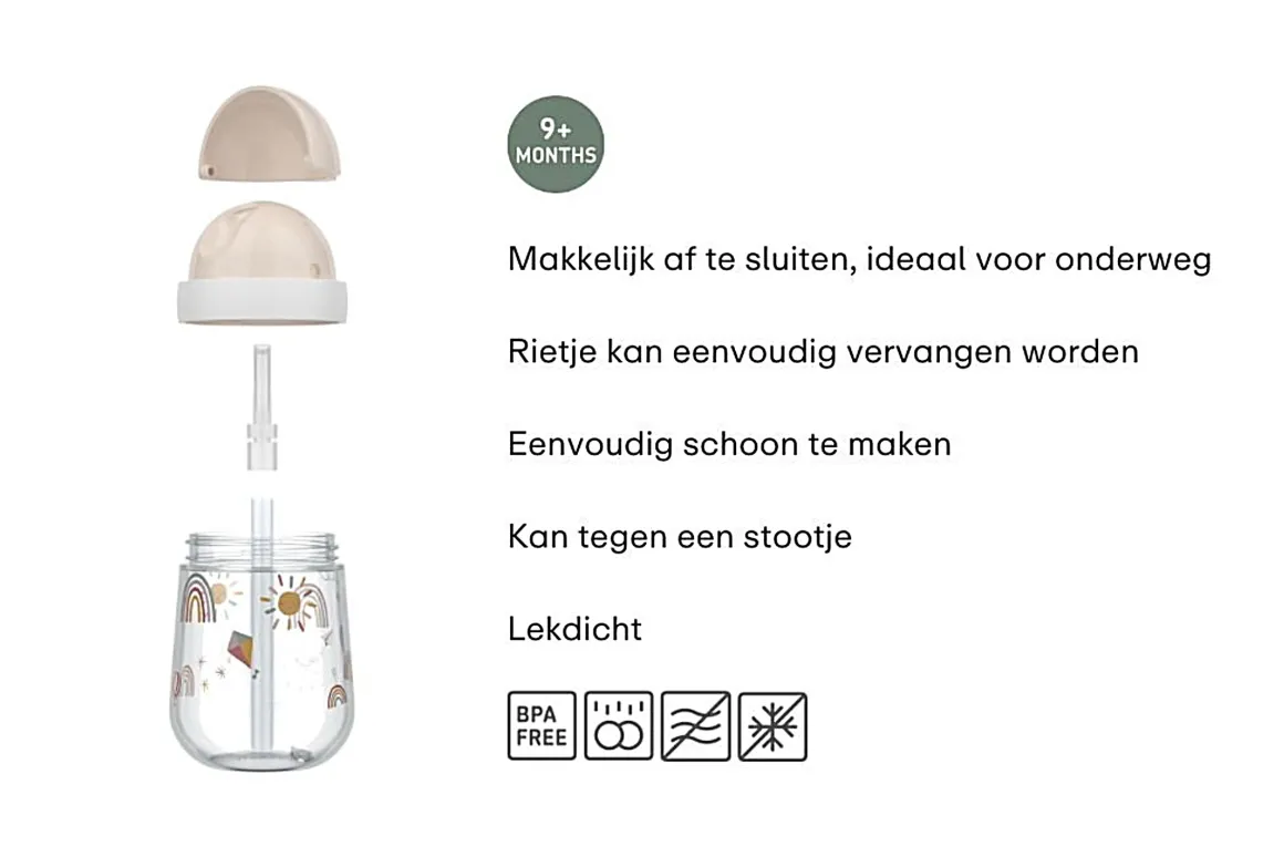 Mepal Rietjesbeker Mio 300 ml Sunshine & Rainbow