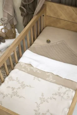 Meyco Baby Branches Ledikant Deken Geweven Sand 100x150 cm