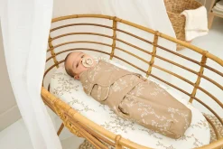 Meyco Baby Branches Swaddlemeyco Inbakerdoek Gevoerd Sand 0-3 Maanden