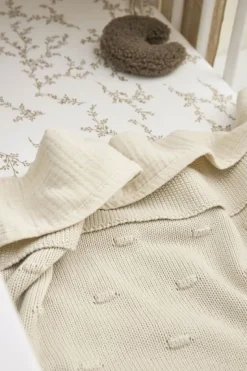 Meyco Baby Knots Ledikant Deken Soft Sand 100x150 cm