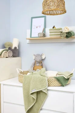 Meyco Baby Popcorn Badcape Soft Olive 75x75cm