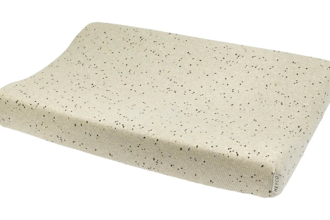 Meyco Baby Rib Mini Spot Aankleedkussenhoes - Sand Melange 50x70cm