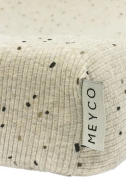 Meyco Baby Rib Mini Spot Aankleedkussenhoes - Sand Melange 50x70cm