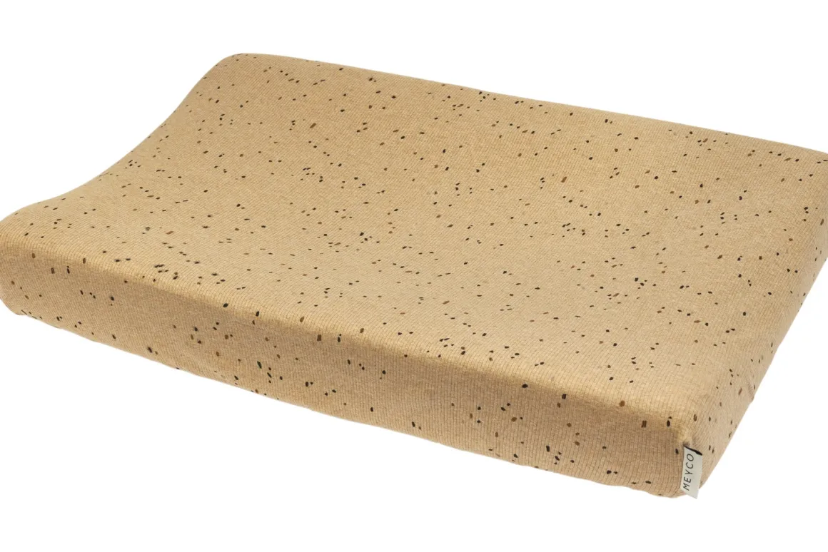 Meyco Baby Rib Mini Spot Aankleedkussenhoes - Toffee Melange 50x70cm