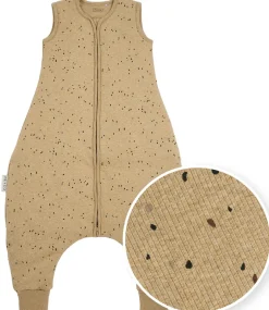 Meyco Baby Rib Spot Baby Winter Slaapoverall Jumper - Toffee Melange - 80 cm