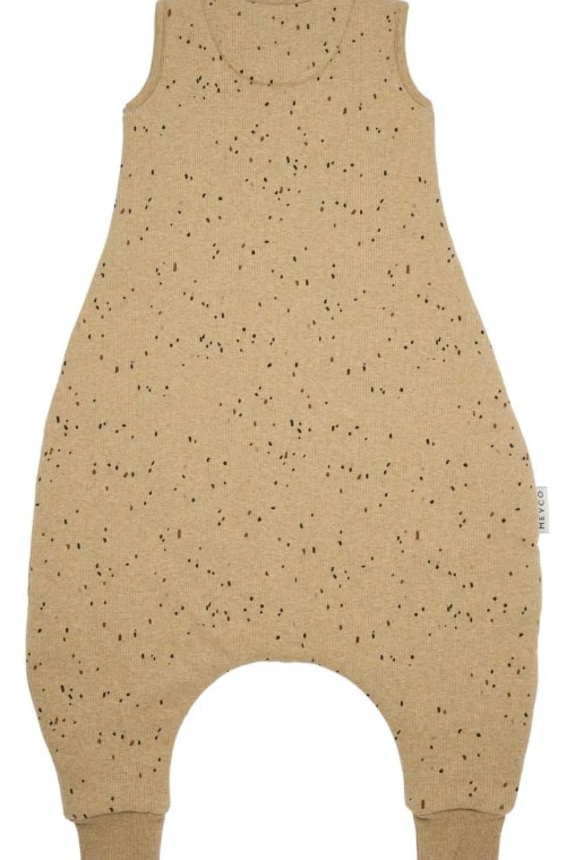 Meyco Baby Rib Spot Baby Winter Slaapoverall Jumper - Toffee Melange - 80 cm