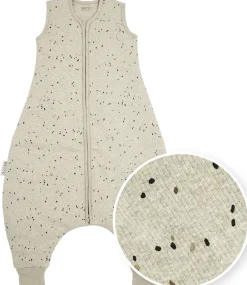 Meyco Baby Rib Spot Baby Winter Slaapoverall Jumper - Sand Melange - 80 cm