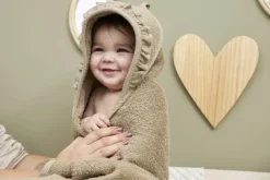 Meyco Baby Ruffle Badcape Badstof Taupe – 80x80cm