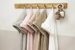 Meyco Baby Ruffle Badcape Badstof Taupe – 80x80cm