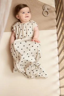 Meyco Baby Sweet Heart Zomerslaapzak Soft Sand/Black 60 cm