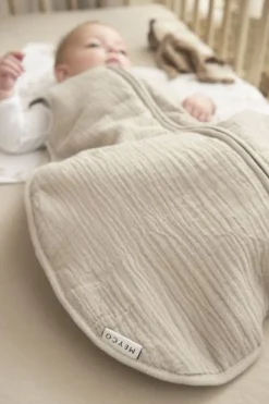 Meyco Baby Uni Baby Slaapzak Gevoerd Pre-Washed Hydrofiel Sand 70cm