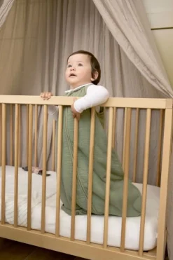 Meyco Baby Uni Baby Slaapzak Gevoerd Pre-Washed Hydrofiel Olive Green 90cm