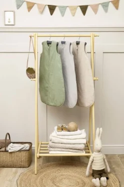 Meyco Baby Uni Baby Slaapzak Gevoerd Pre-Washed Hydrofiel Olive Green 90cm