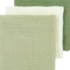 Meyco Baby Uni Hydrofiele Doeken 3-pack Natural/Soft Olive/Olive Green 70x70cm