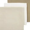 Meyco Baby Uni Hydrofiele Doeken 3-pack Offwhite/Soft Sand/Taupe - 70x70cm
