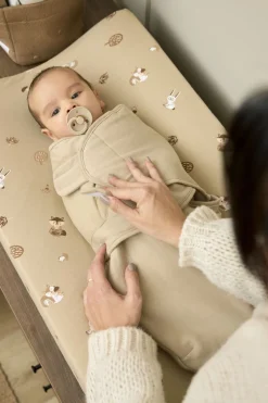 Meyco Baby Uni Swaddlemeyco Inbakerdoek Gevoerd Sand 0-3 Maanden